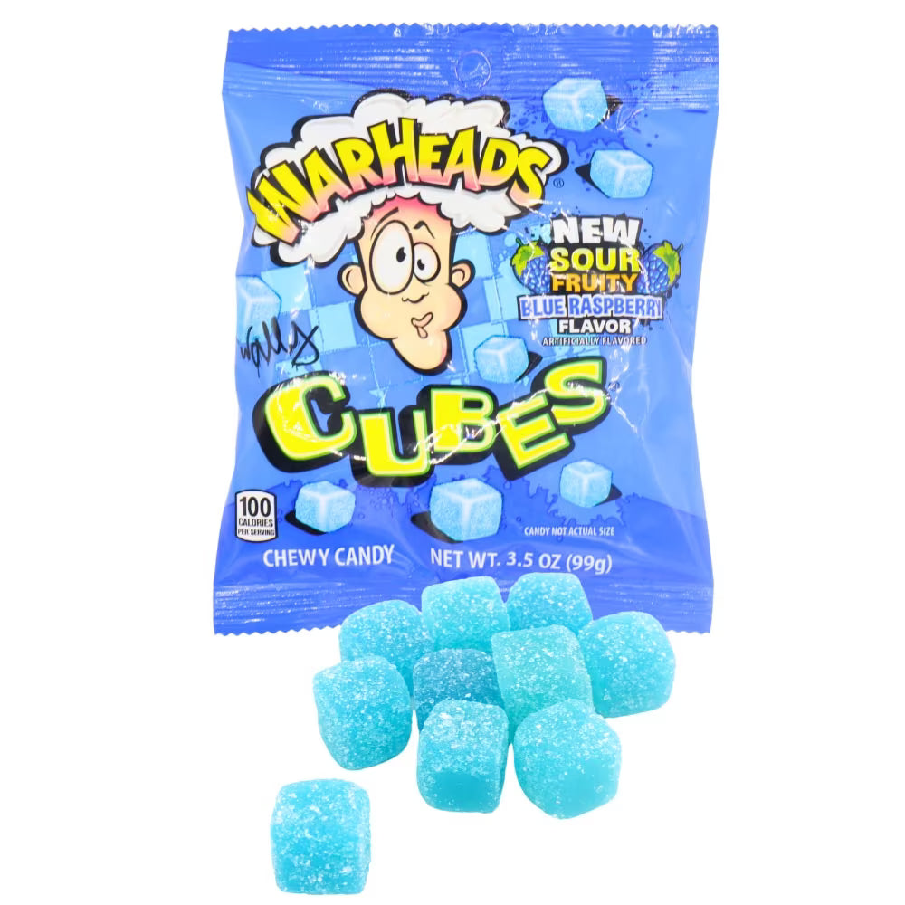 Warheads Blue Raspberry Cubes